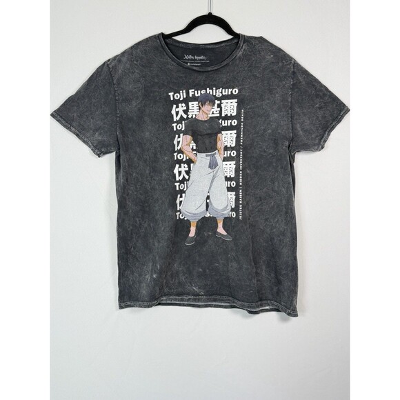 Crunchyroll Other - Jujutsu Kaisen Toji Fushiguro Men’s Large Black Acid Wash Anime Graphic T-Shirt